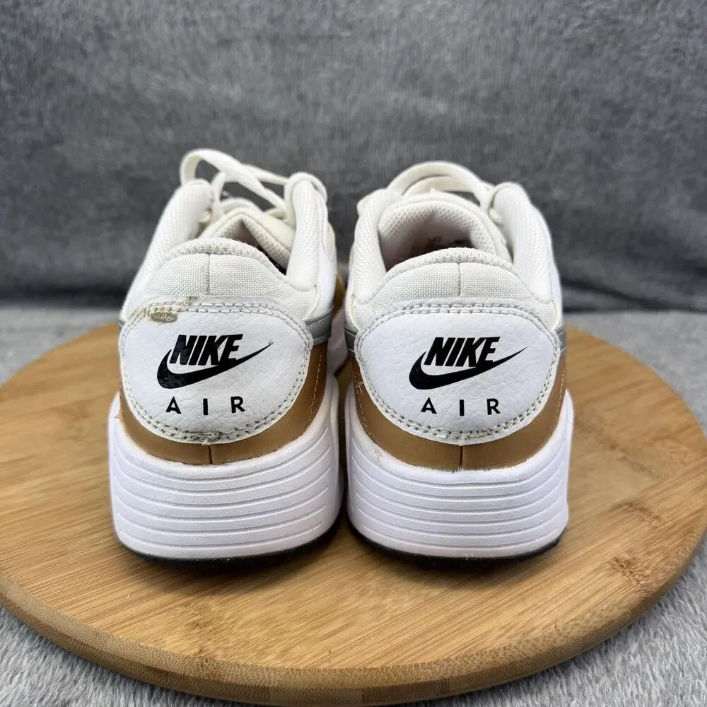 Nike Air Max SC Shoes Womens Size 9.5 White Gold Silver Sneakers CW4554-107